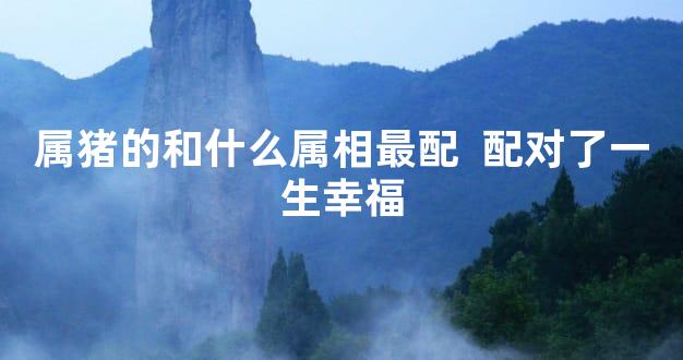 属猪的和什么属相最配  配对了一生幸福